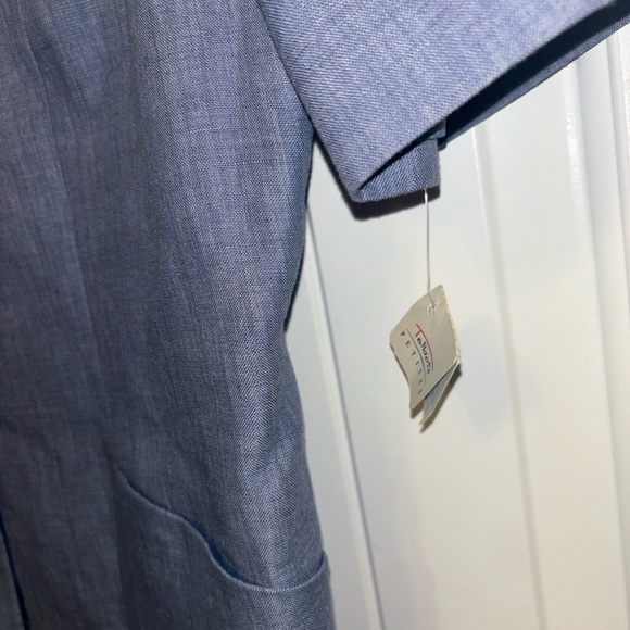 Talbots Linen Short Sleeve Button Blue Jacket Size 12 NWT - Picture 6 of 6